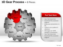 3d gear process 8 pieces style 2 powerpoint slides and ppt templates 0412