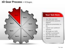 3d gear process 8 stages style 1 powerpoint slides and ppt templates 0412
