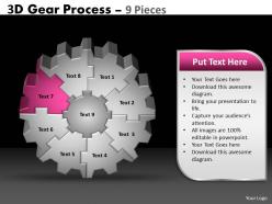 41128860 style variety 1 gears 9 piece powerpoint presentation diagram infographic slide