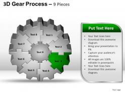 3d gear process 9 pieces style 2 powerpoint slides and ppt templates 0412
