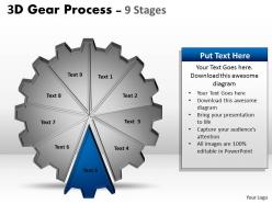 71606071 style variety 1 gears 9 piece powerpoint presentation diagram infographic slide