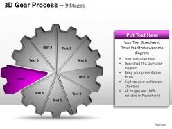 3d gear process 9 stages style 1 powerpoint slides and ppt templates 0412
