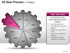 3d gear process 9 stages style 1 powerpoint slides and ppt templates 0412