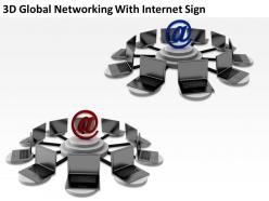 3d gloabl networking with internet sign ppt graphics icons