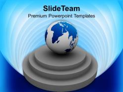 3d Globe On Pedestal Business Powerpoint Templates Ppt Themes And Graphics