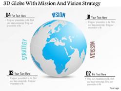 3d globe with business mission and vision strategy ppt presentation slides