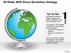 3d globe with green revolution strategy ppt presentation slides