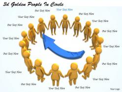 3d golden people in circle ppt graphics icons powerpoint