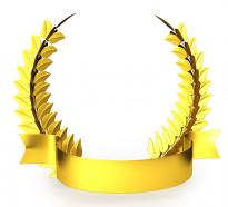 3d golden trophy laurel design stock photo