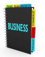 3d graphic of business book with multiple skills stock photo