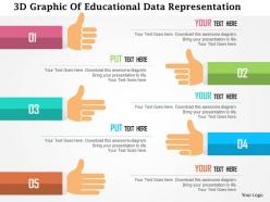 3d graphic of educational data representation flat powerpoint design