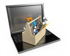 3d graphic of laptop stock photo