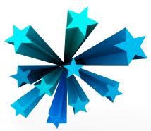 3d graphic of stars in blue color stock photo