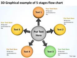 3d graphical example of 5 stages flow chart cycle network powerpoint slides