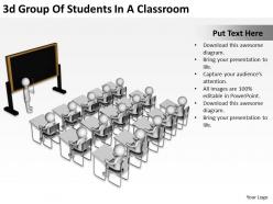 3d group of students in a classroom ppt graphics icons