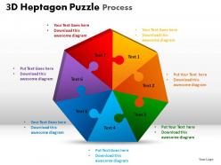3d heptagon puzzle process powerpoint slides