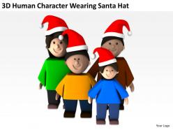 3d human character wearing santa hat ppt graphics icons powerpoint