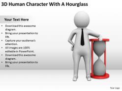 3d human character with a hourglass ppt graphics icons powerpoint