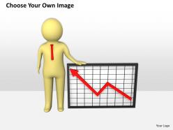 3d human character with arrow growth graph ppt graphics icons powerpoint