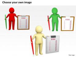 3d human character with checklist and pen ppt graphics icons powerpoint
