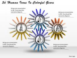 3d Human Icons In Colorful Gears Ppt Graphics Icons Powerpoint