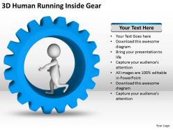3d human running inside gear ppt graphics icons powerpoint
