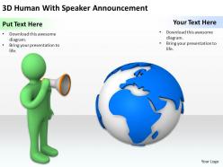 3d human with speaker announcement ppt graphics icons powerpoint