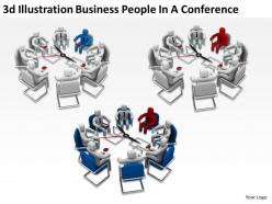 3d illustration business people in a conference ppt graphics icons