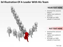 3d illustration of a leader with his team ppt graphics icons