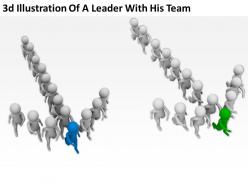 3d illustration of a leader with his team ppt graphics icons