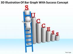 3d illustration of bar graph with success concept ppt graphics icons powerpoint