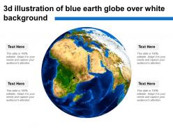 3d illustration of blue earth globe over white background