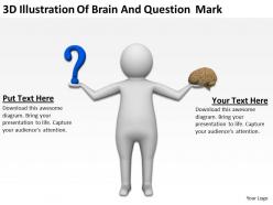 3D Illustration Of Brain And Question Mark Ppt Graphics Icons