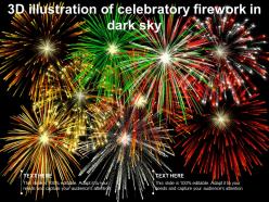 3d illustration of celebratory firework in dark sky