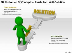 3d illustration of conceptual puzzle path with solution ppt graphics icons powerpoint