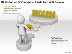 3D Illustration Of Conceptual Puzzle Path With Success Ppt Graphics Icons Powerpoint