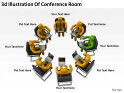 3d illustration of conferance room ppt graphics icons