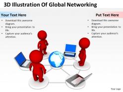 3d illustration of global networking ppt graphics icons