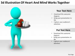 3d illustration of heart and mind works together ppt graphics icons powerpoint