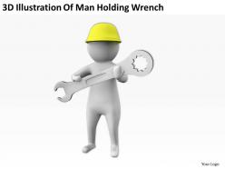 3d illustration of man holding wrench ppt graphics icons powerpoint