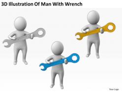 3d illustration of man with wrench ppt graphics icons powerpoint