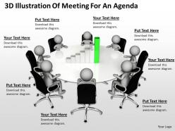 3d illustration of meeting for an agenda ppt graphics icons