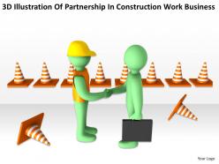 3d illustration of partnership in construction work business ppt graphics icons powerpoin