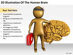 3d illustration of the human brain ppt graphics icons powerpoint