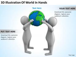 3d illustration of world in hands ppt graphics icons