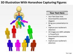 3d illustration with horseshoe capturing figures ppt graphics icons powerpoin