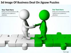3d image of business deal on jigsaw puzzles ppt graphics icons