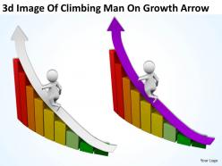 3d image of climbing man on growth arrow ppt graphics icons