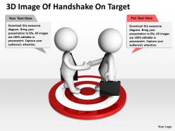 3d image of handshake on target ppt graphics icons powerpoint