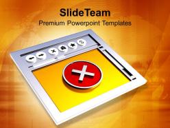 3d image of internet browser with cross powerpoint templates ppt themes and graphics 0213